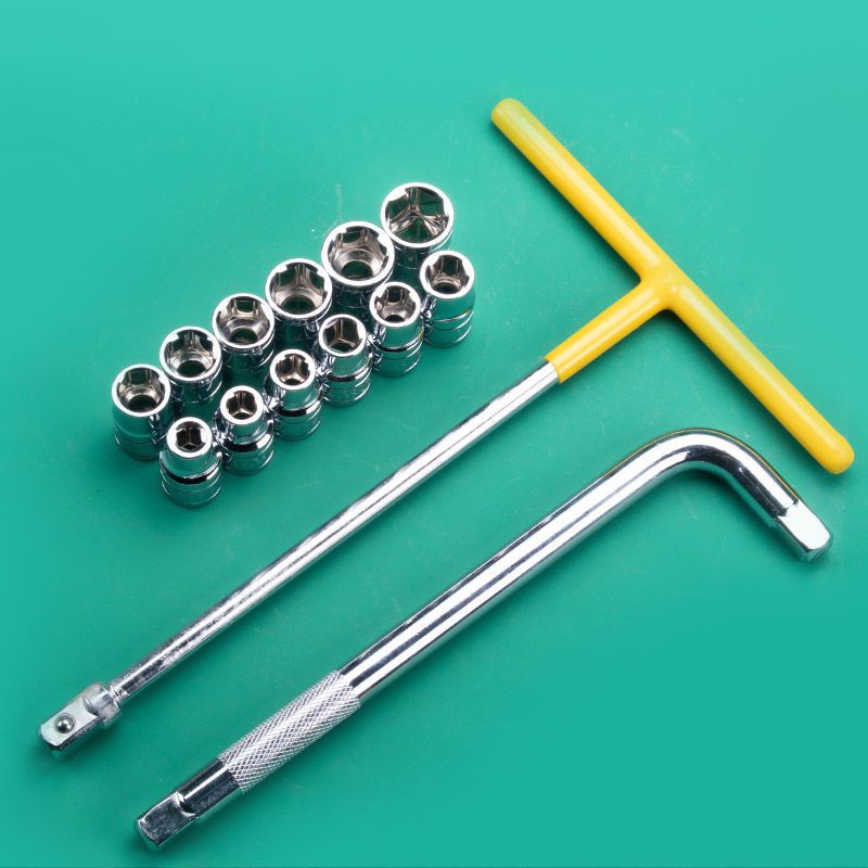 可换头扳t型杆套筒扳手12手柄直弯杆t字杆丁字头工具大飞加力杆8mm