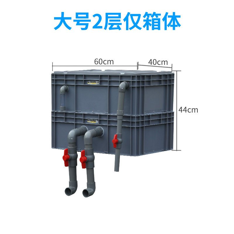 鱼缸过滤盒庭院鱼池水循环系统周转箱过滤箱上过滤自制滴流盒 diy