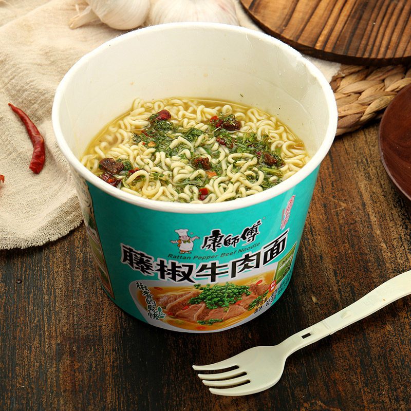 康师傅方便面藤椒牛肉面12桶整箱经典康师傅速食泡面