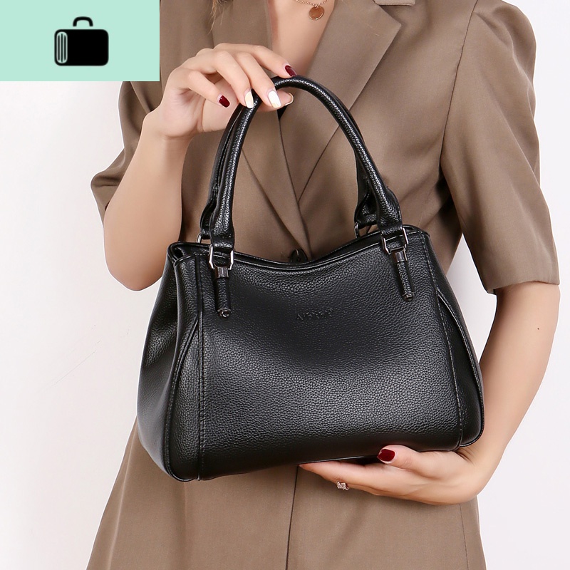时尚真皮中年妈妈包2020新款中老年女包包婆婆软皮大气斜挎手提包NEWLAKE高清大图