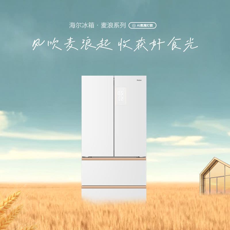 海尔(Haier)风吹麦浪系列512L法式冰箱全空间保鲜超薄零距离嵌入全自动制冰机BCD-512WGHFDBGVSU1图片