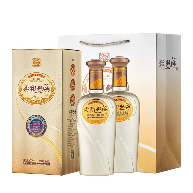 双沟 柔和双沟银精品 42度450ml*6瓶 整箱装白酒