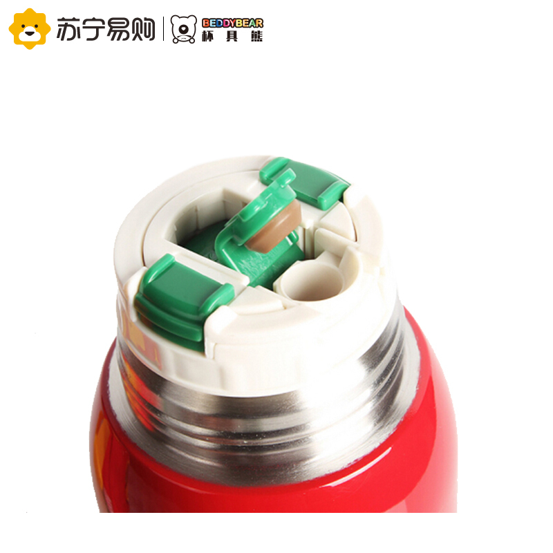 杯具熊（BEDDYBEAR）儿童保温杯带吸管儿童水杯316不锈钢宝宝儿童保温壶学生水杯630ml 升级款-红色小猴