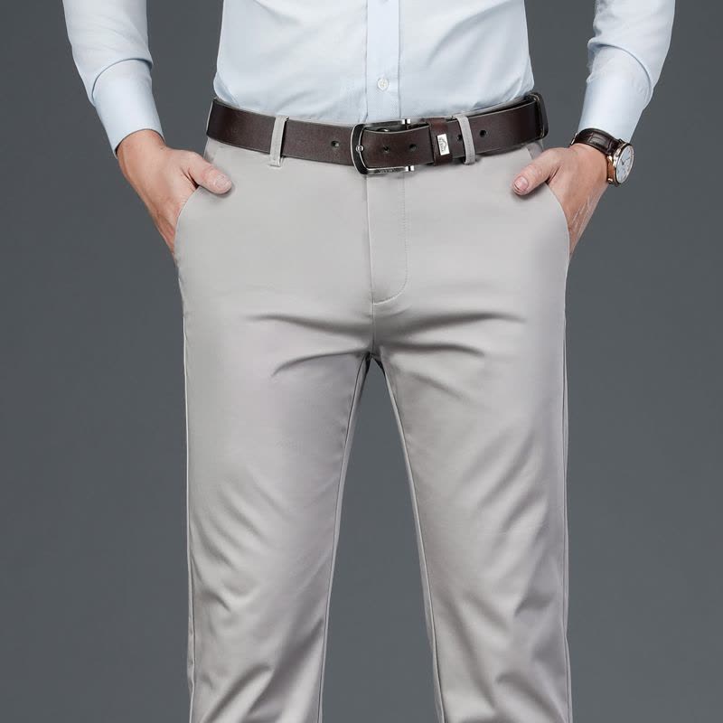 老爺車(LAOYECHE)冬季厚款休闲裤男大码长裤宽松直筒男裤天丝免烫冬天西裤男士裤子图片