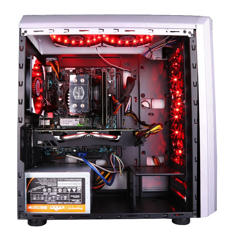 攀升 赛格 游戏台式电脑主机(AMD锐龙 R5 2600 16G内存 GTX1660 6G独显 )台式电脑 主机 DIY组装电脑台式机 组装机 游戏台式机 电脑组装