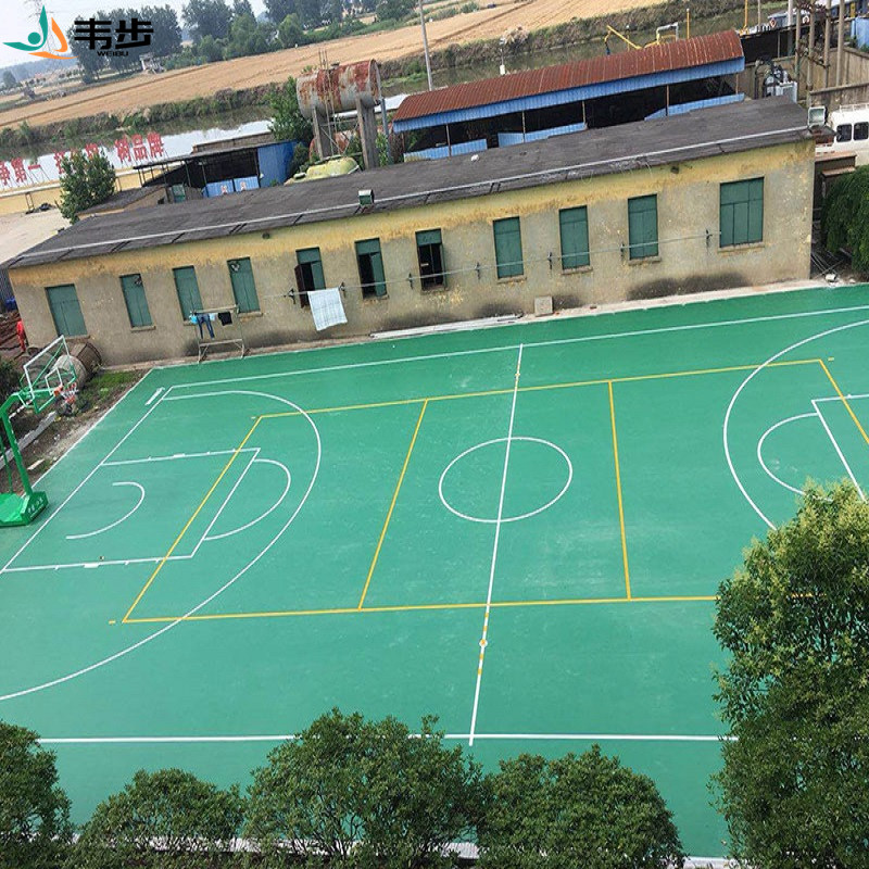 韦步篮球场地胶室外弹性运动地板羽毛球场地PFO户外专用塑胶地垫高清大图