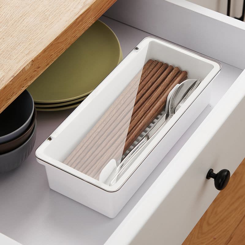 筷子笼带盖置物架家用筷子篓筷筒厨房沥水放筷勺子餐具防尘收纳盒 敬平 2个中号特惠装筷笼图片