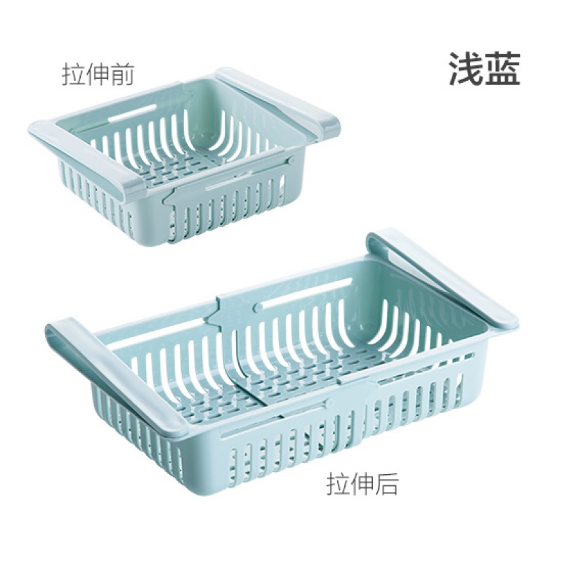保鲜盒冰箱专用收纳盒子鸡蛋盒塑料食物水果分装盒厨房挂架收纳层架三维工匠 浅蓝