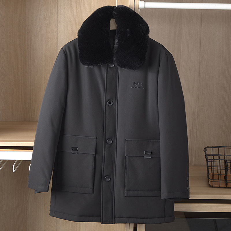 yuansu中老年爸爸装棉衣外套老年人男士新款冬装棉袄爷爷宽松羽绒棉服