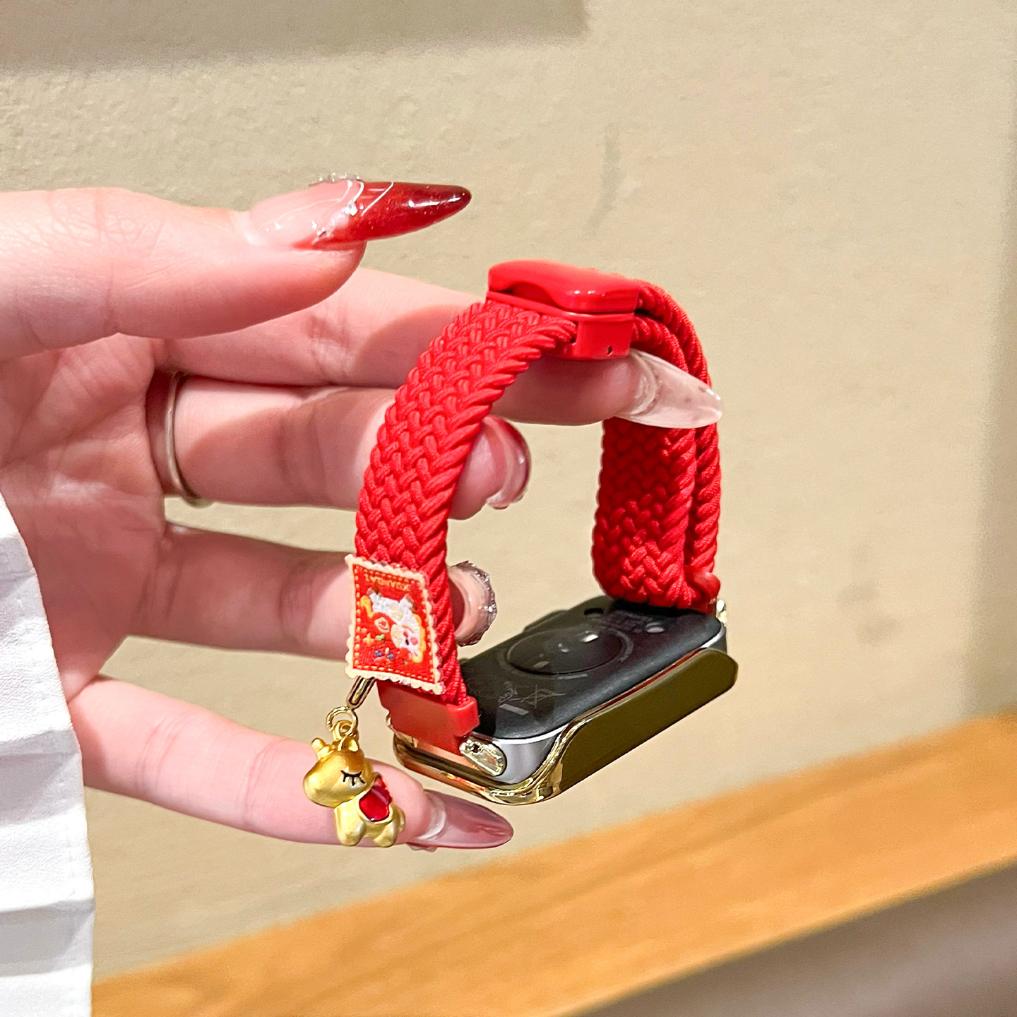 【暴富红】适用华为手环10表带9/8磁吸扣7红色新马年编织腕带6荣耀3139B高清大图