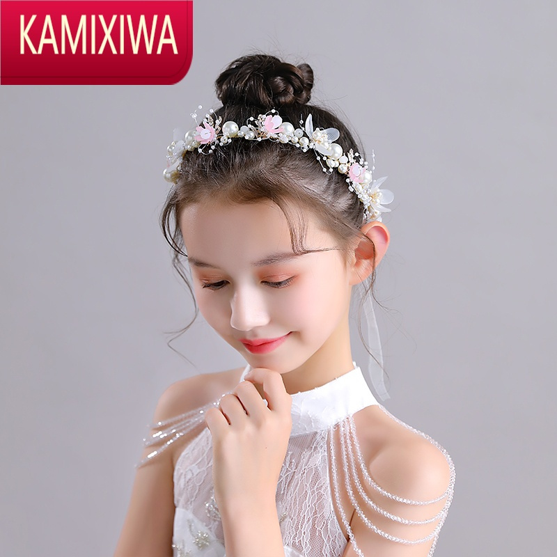 kamixiwa儿童发饰超仙甜美女童钢琴演出大气简约发带女孩写韩式礼服