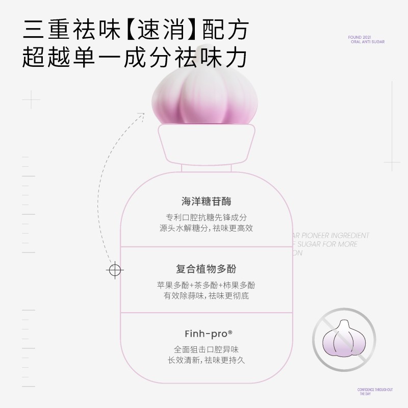 白惜漱口水410ml(蒜克星)高清大图