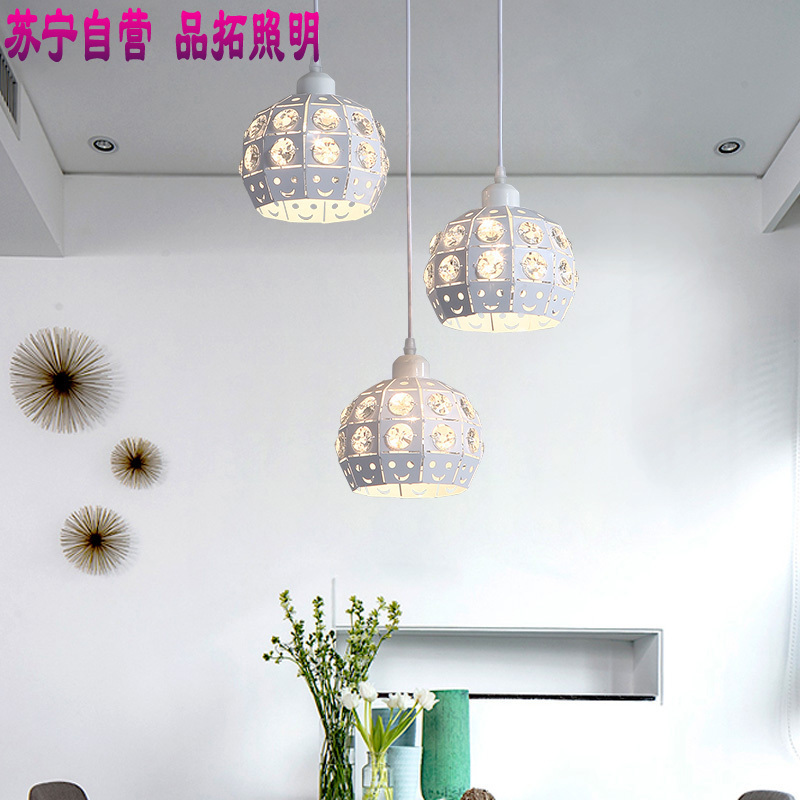 Grevol品拓PINTUOLED吊灯餐厅灯简约现代铁艺吸顶灯餐厅吊灯客厅餐吊灯创意三头8M2餐厅灯吧台设计师灯具灯饰
