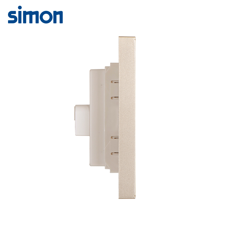 西蒙simon86型E6四孔插座二位二极插座4孔香槟金721072-46