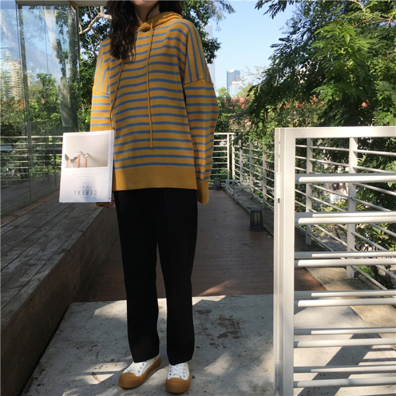 春秋韩国chic风百搭高腰休闲裤学生基础款显瘦黑色直筒西装裤女潮黑色