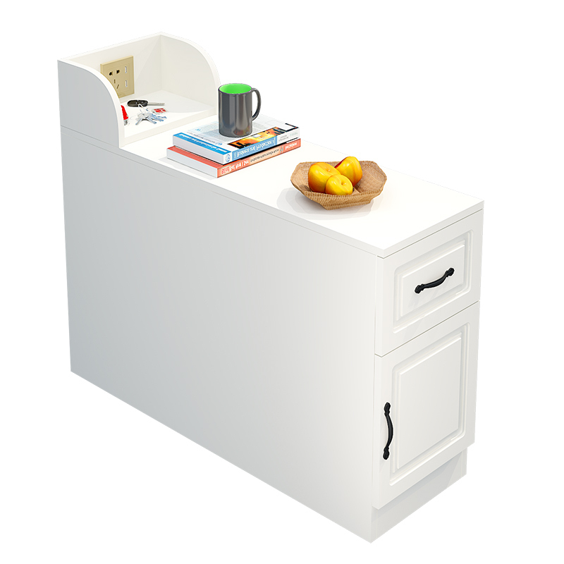 森美人北欧扶手柜缝隙柜带储物柜美甲桌沙发边柜沙发几茶几角几侧边几 100*40*60（柜体颜色拍下备注）