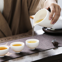領藝 德化白瓷公道杯羊脂玉茶海分茶器陶瓷功夫茶具配件 无尘海