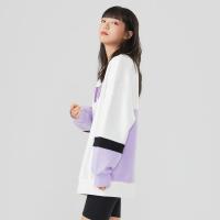 美特斯邦威圆领卫衣女宽松撞色新款冬季街头潮流印花女士上衣