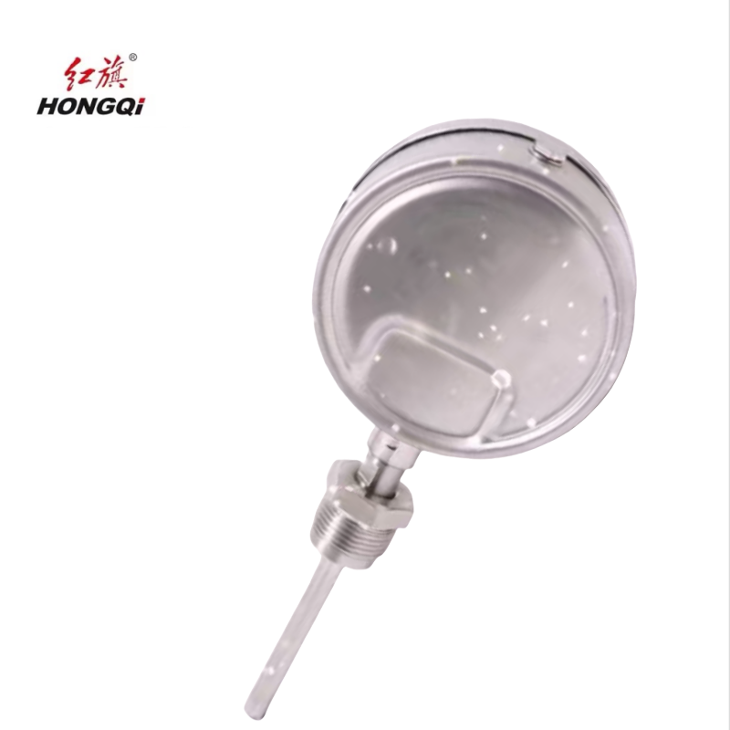 红旗 不锈钢耐震双金属温度计检测款WSSN-411 100℃ 个高清大图