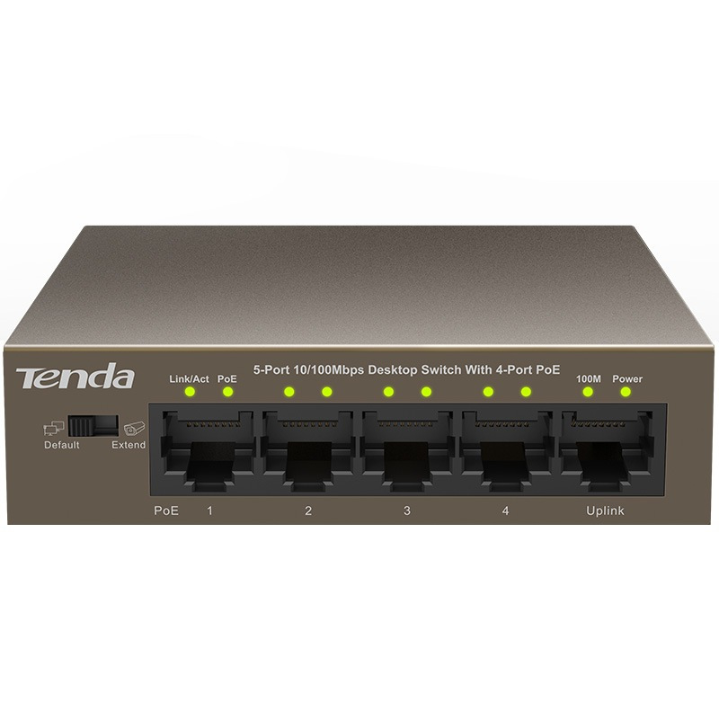 腾达(Tenda)TEF1105P-4-63W 5口百兆4口POE供电交换机 交换机