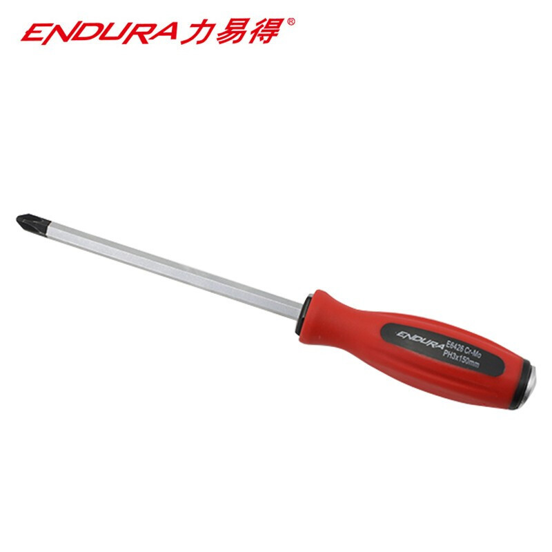力易得(ENDURA)十字橡塑穿心螺丝批(PH3*150mm E6426) 2支装