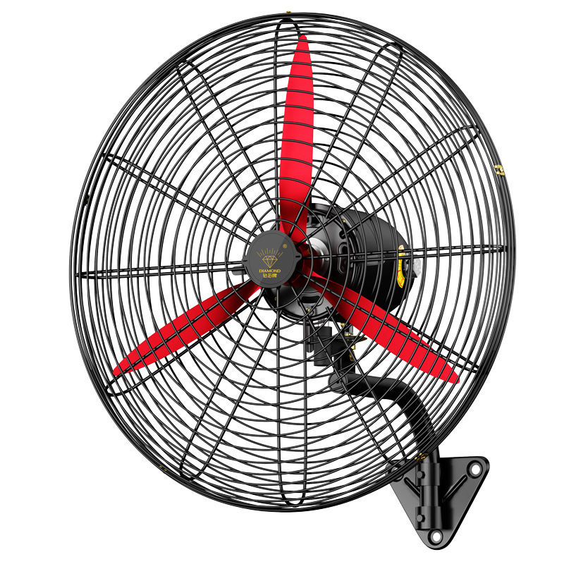 钻石牌工业电风扇大功率商用强力摇头壁挂式大风力牛角扇 500铝镁扇叶高清大图