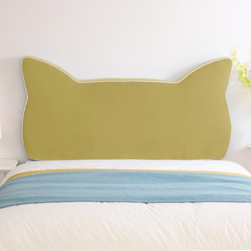 家柏饰(CORATED)定制儿童软包无床头板大靠背榻榻米靠垫布艺床靠枕可拆洗 柠檬黄 无床头款150*80*8CM