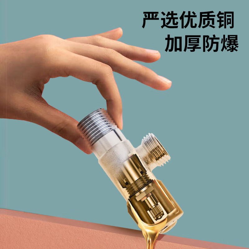 茶花 日丰角阀全铜加厚 冷热水快开三角阀 八字阀 止水阀RF-1063PC高清大图