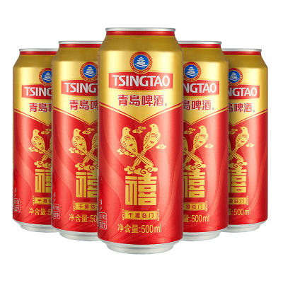 青岛啤酒（TsingTao） 青岛啤酒千禧临门10度 500ml*12听 2箱实惠组合装
