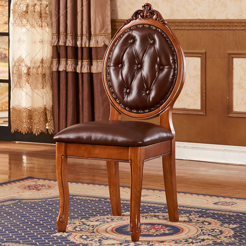 宫寓家具欧式餐椅美式实木靠背椅子咖啡厅皮椅酒店创意简欧洽谈桌椅
