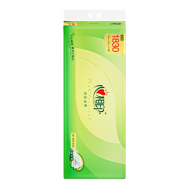 心相印 BT2010 茶语丝享183克10粒装四层茶叶压花卷筒卫生纸 10卷*1提高清大图