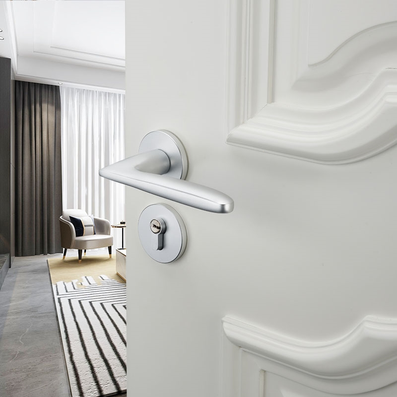 闪电客卧室门锁室内家用磁吸厕所卫生间分体木门通用门把手房间锁具