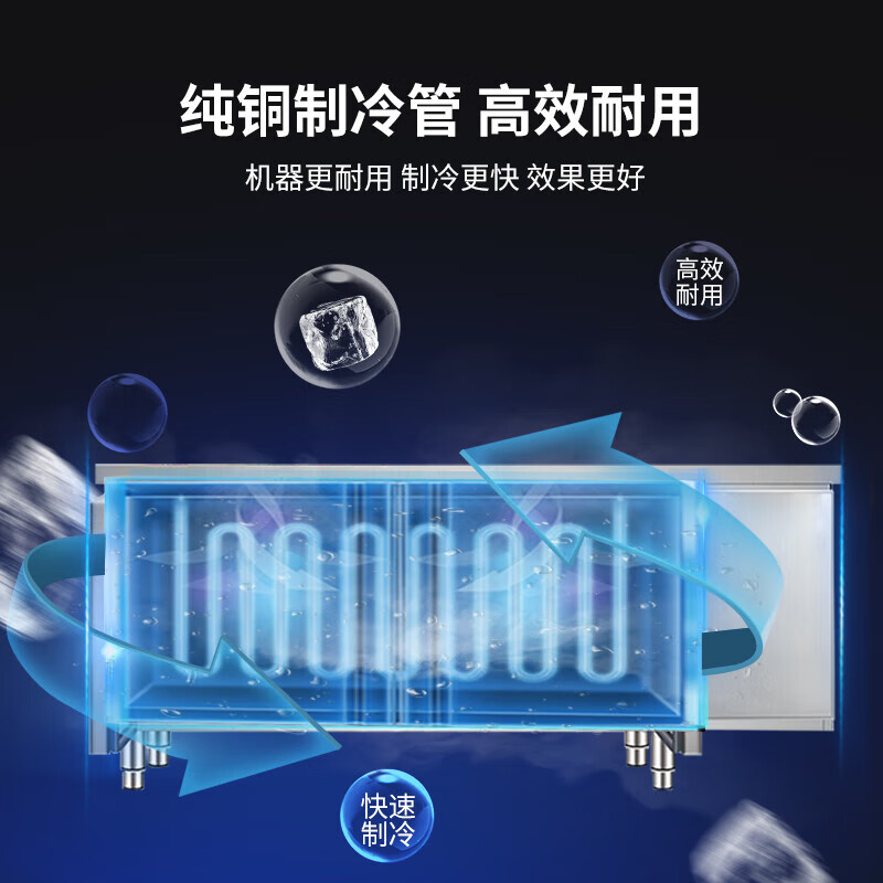 意黛斯 商用双温保鲜工作台操作台1.8米厨房冰柜商用冰箱1.8*0.76*0.8M双温款YDS-ZLGZT-1.8S高清大图