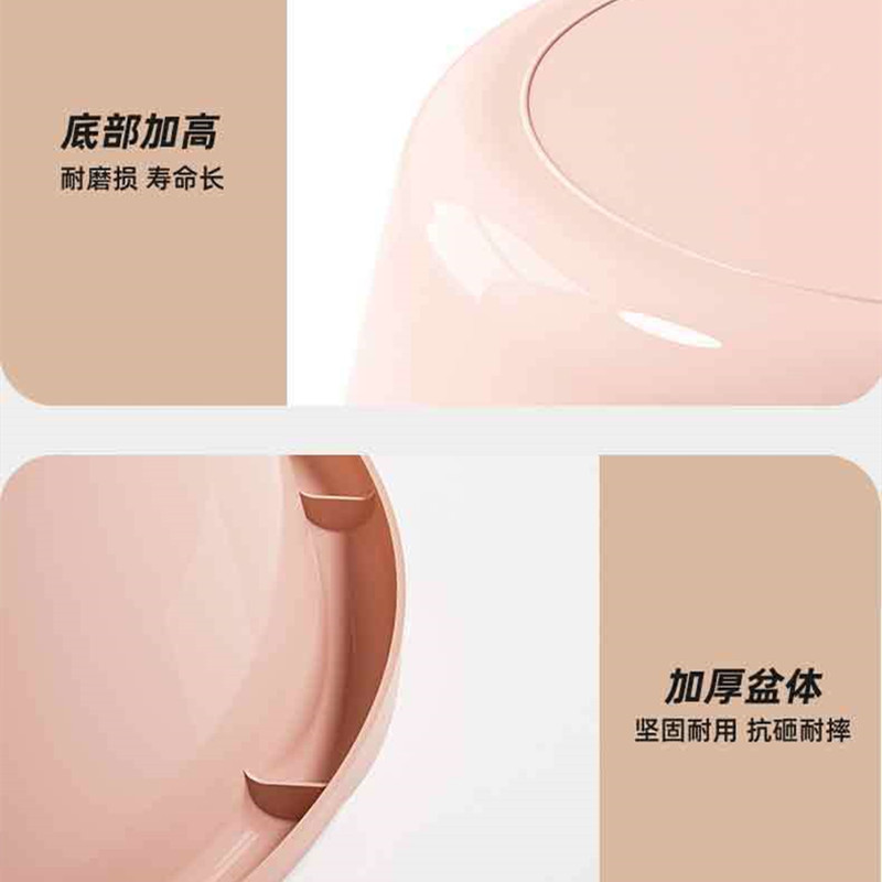 荣品 婴儿宝宝洗澡盆子洗衣盆家用特大塑料脸盆宿舍盆子 蓝色特大号直径56cm高清大图