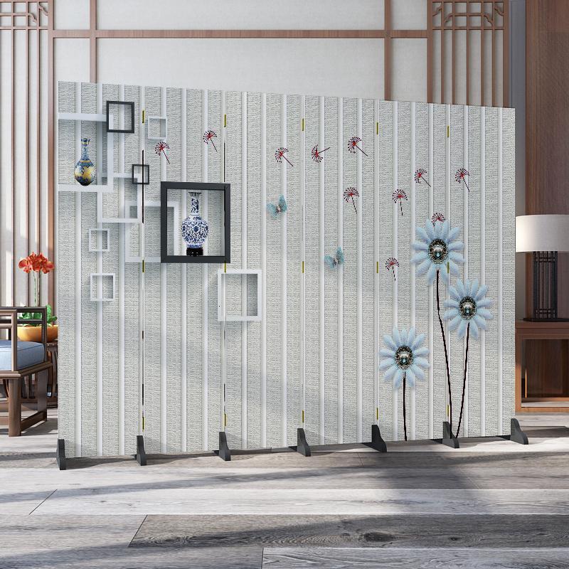 森美人北欧简约屏风隔断墙卧室遮挡家用客厅餐厅折叠移动布艺经济型折屏 5扇防透200*18