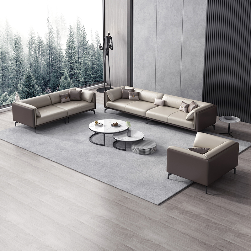 禧漫屋 沙发意式真皮沙发客厅现代轻奢客厅后现代简约沙发组合套装