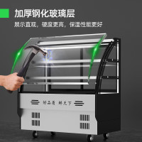 猛世凉菜柜展示柜冷藏商用冰柜点菜卤菜柜熟食保鲜柜水果饮料烧烤串串柜 直角前后开门丨三层铜管 1.0米长