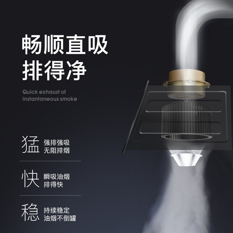 欢呼好太太中式抽油烟机家用 13立方大吸力老式吸油烟机出租房公寓小户型顶吸式715MM按键式单烟机排烟罩B1 上门安装高清大图