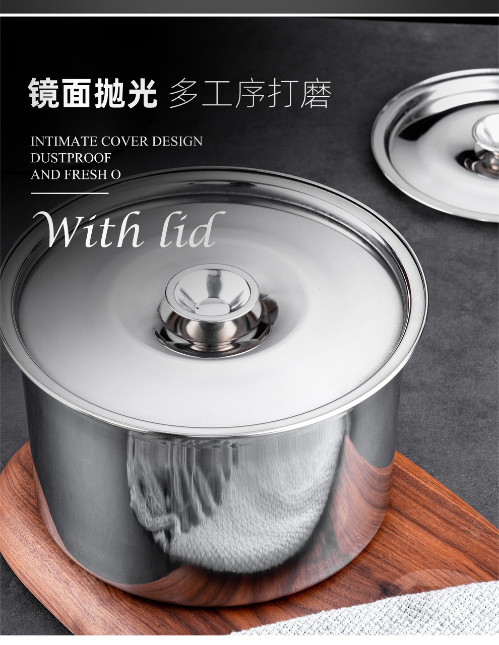 不锈钢调料盆 味盅 调料罐 味罐 直径14cm高清大图