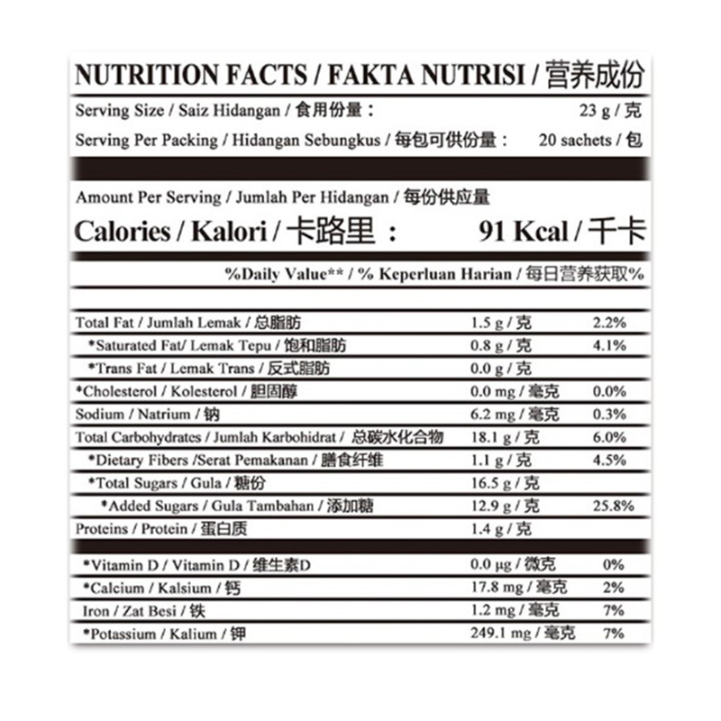 Cap Televisyen 电视机牌 黑咖啡乌袋 2合1(含糖) 460g 袋装 马来西亚原装进口 咖啡粉