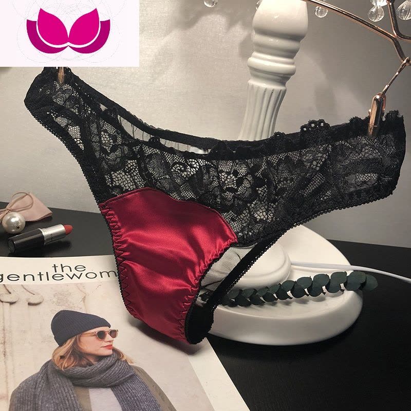 七斓欧美蕾丝内裤女士性感诱惑丁字裤低腰透视T字裤图片