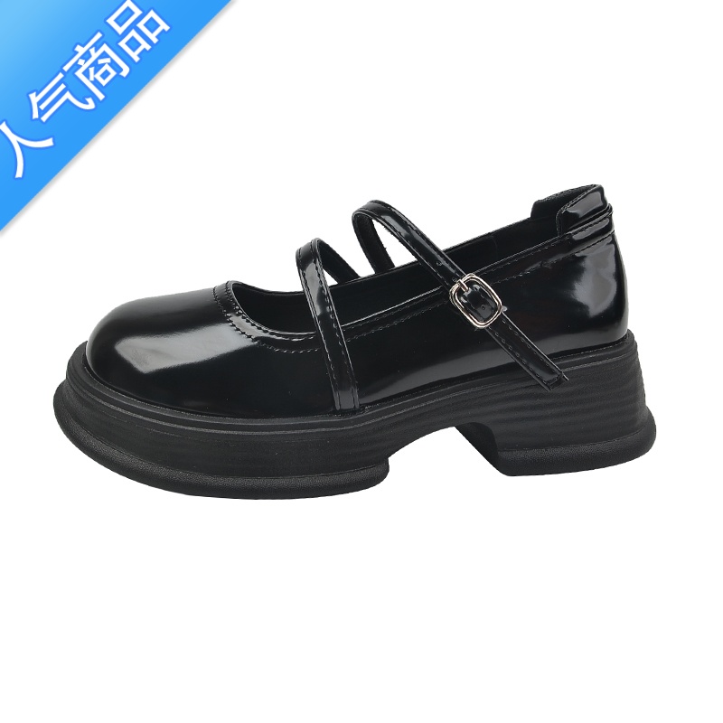 SUNTEK玛丽珍小皮鞋女夏季2023新款粗跟温柔风配裙子单鞋法式乐福鞋春秋高清大图