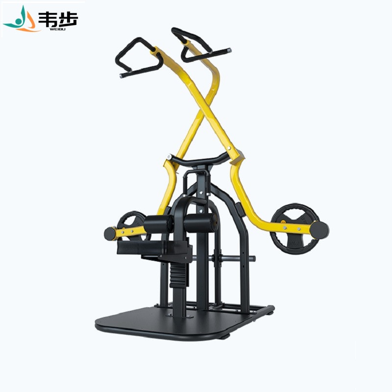 韦步商用剪刀高位下拉训练器多功能分动式双轨交叉坐姿高拉健身房专用(剪刀高位下拉训练器裸机+80KG杠铃片)高清大图
