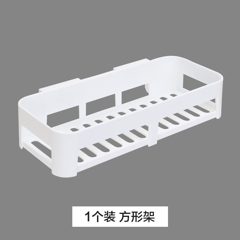 免打孔卫生间置物架浴室洗手间壁挂式肥皂架厕所洗漱台三角收纳架 三维工匠 长方架1个储物架
