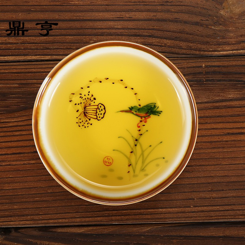 鼎亨茶具套装家用陶瓷功夫茶具6人整套景德镇青花瓷手绘盖碗茶壶