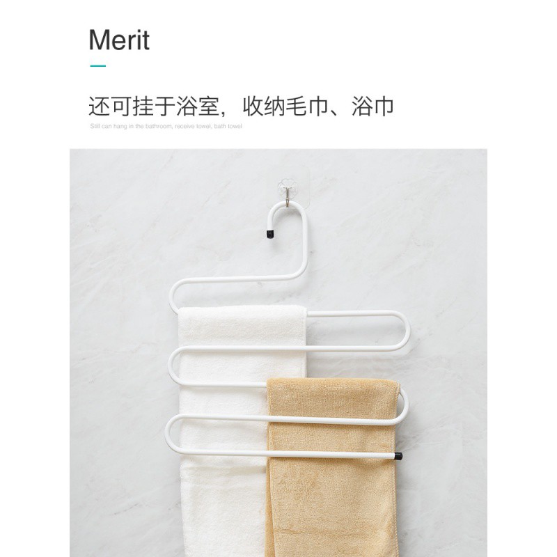 多功能裤夹子家用S型多层裤架裤子衣架衣柜收纳裤挂架子裤夹 三维工匠 大号不锈钢 3个储物箱高清大图