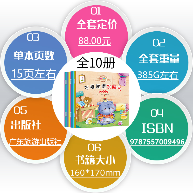 儿童情绪管理图画书(全10册) [正版]全套10本儿童情绪管理与性格培养绘本不要随便发脾气大字号注音版早教系列12456
