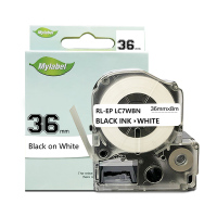 e代经典36mm白底黑字标签色带 适用 爱普生EPSON LW1000P;锦宫SR900C LK-7WBN