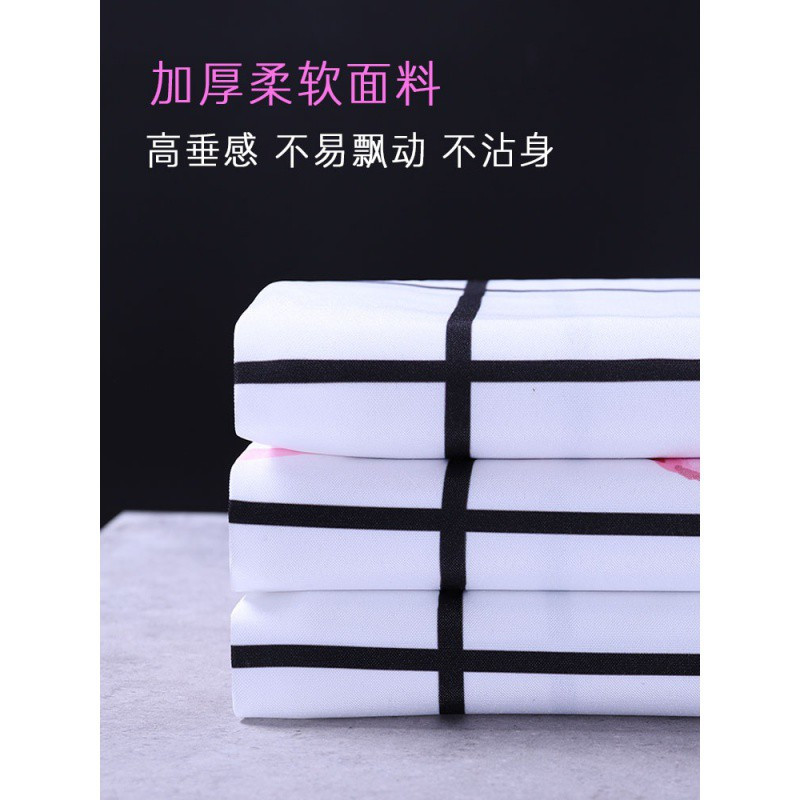 北欧浴帘套装免打孔防水加厚帘子布卫生间挂帘浴室帘隔断帘 三维工匠