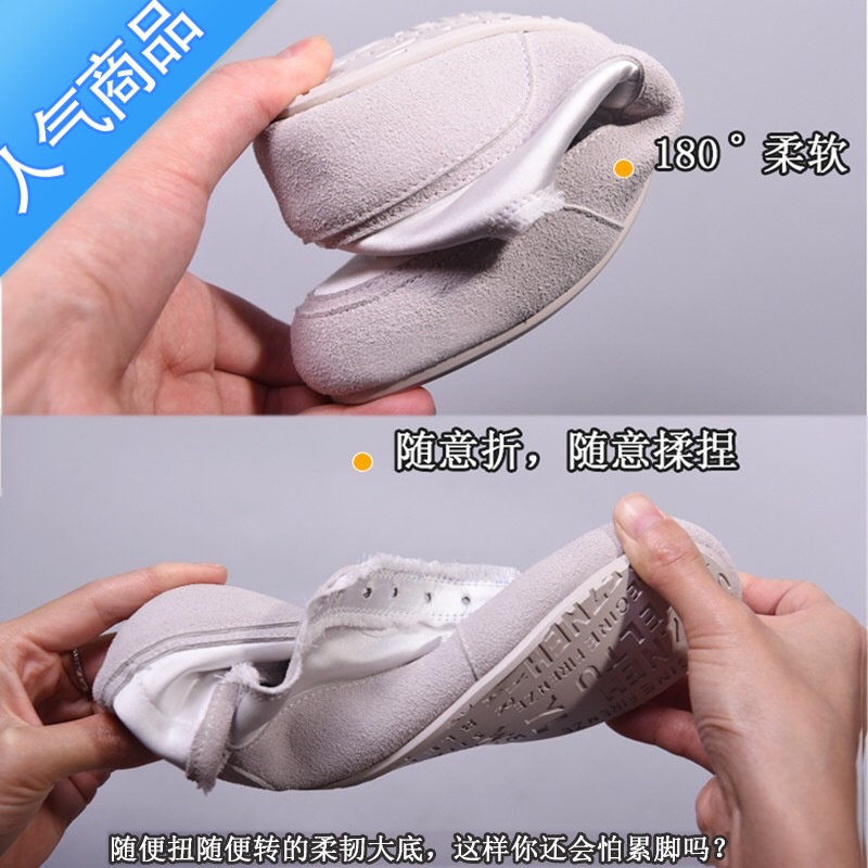 SUNTEK西班牙绸缎小白鞋女夏季平底百搭小众帆布鞋厚底软底板鞋休闲单鞋高清大图